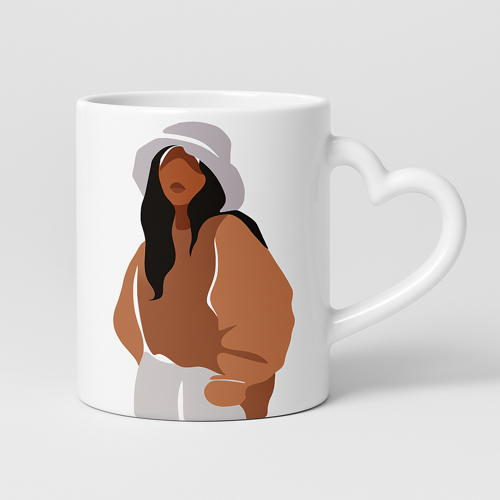 Cosy Bucket Hat Heart Handle Mug – Neutral Winter Edit