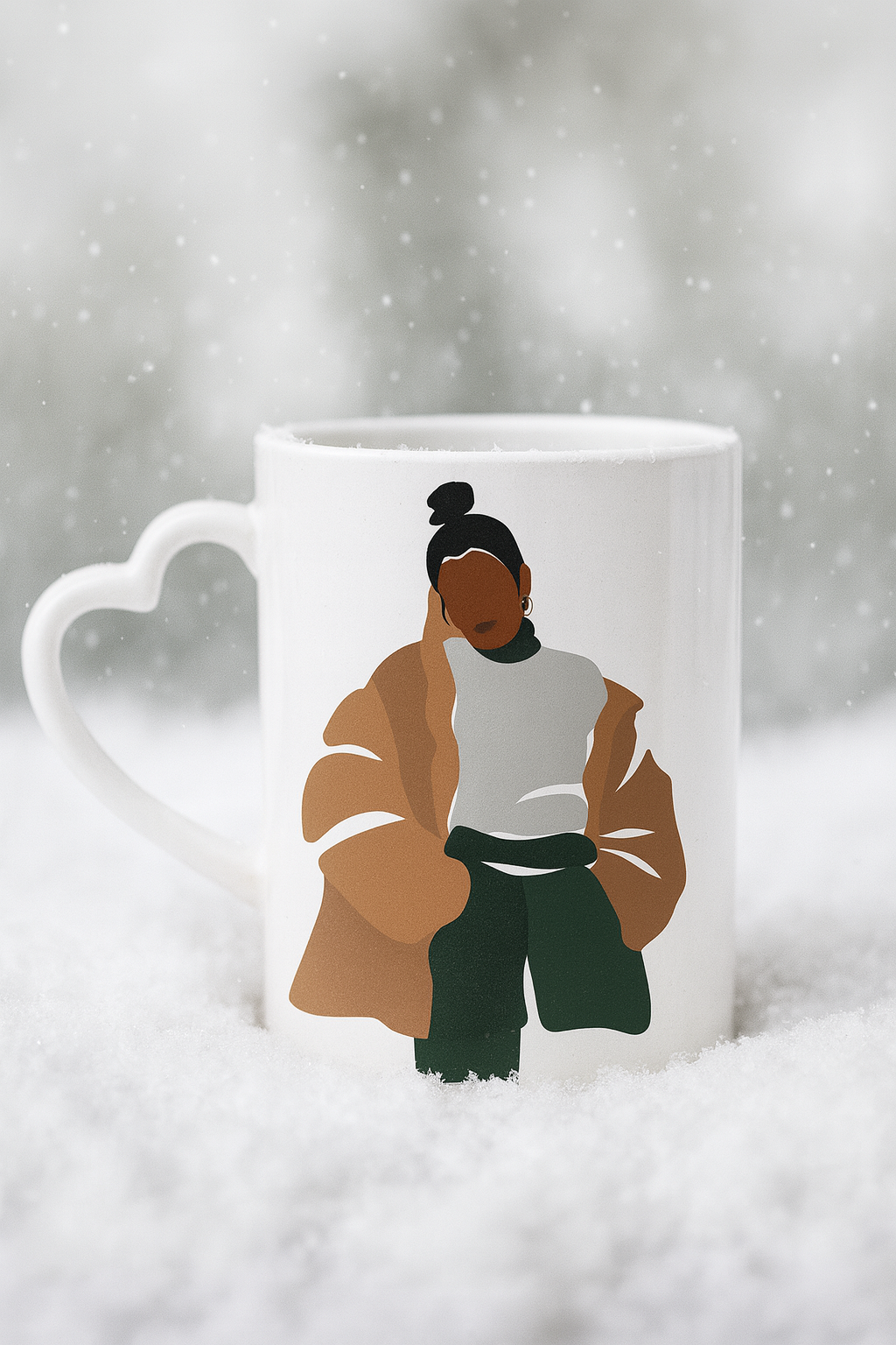 City Strolls Heart Handle Mug – Oversized Coat Winter Edit