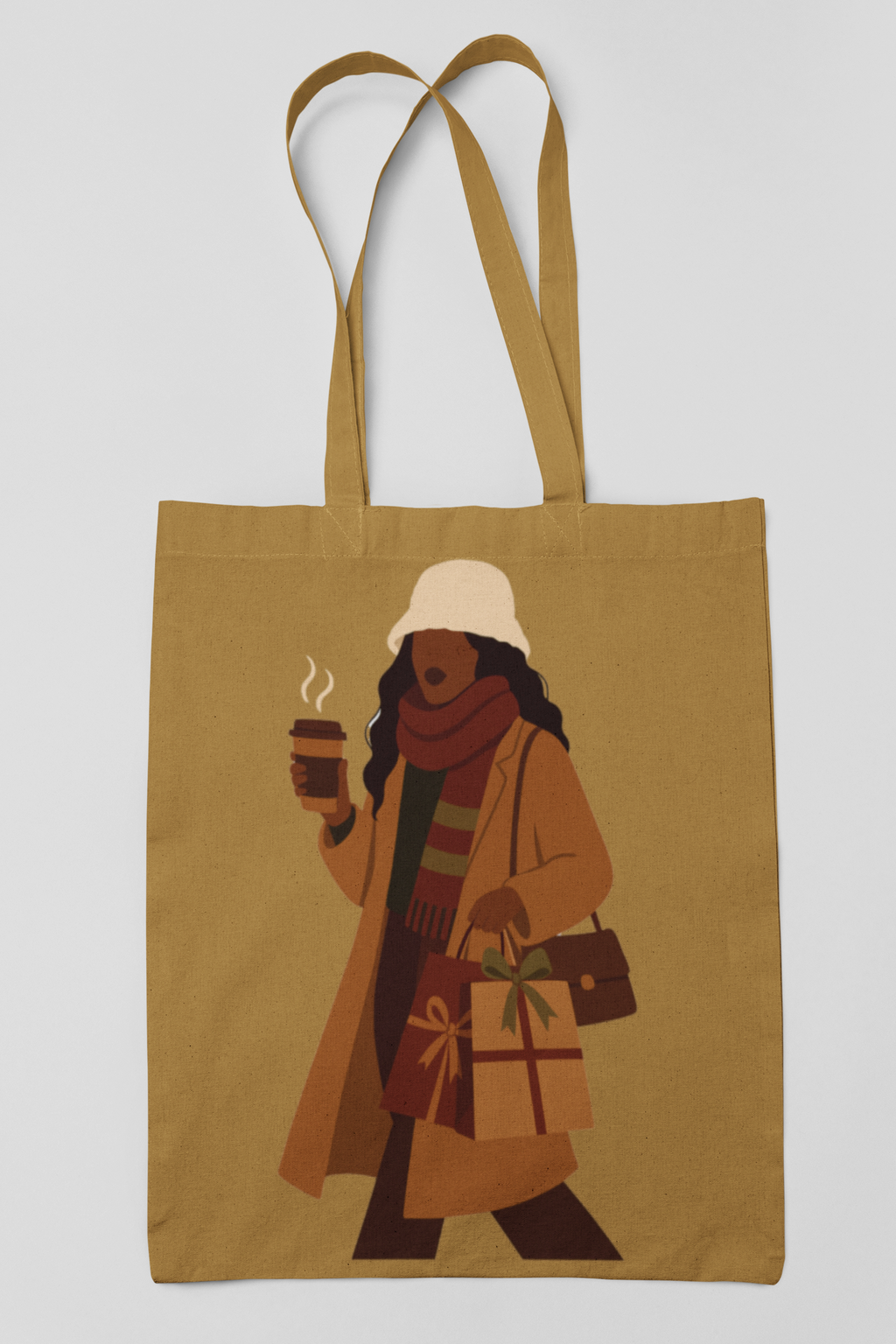 Warm Coffee Run Tote – Gift Shopping & Cocoa