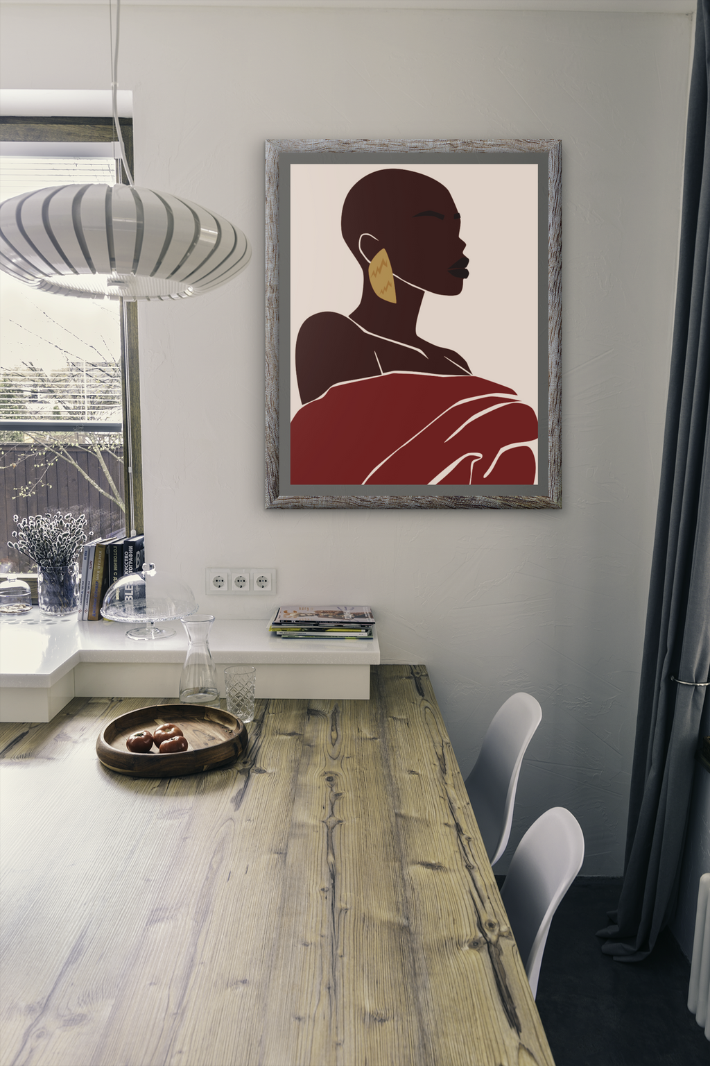 Woman Trio Wall Art Prints – Minimalist Brown & Gold Portrait Set of 3, Modern Boho Decor