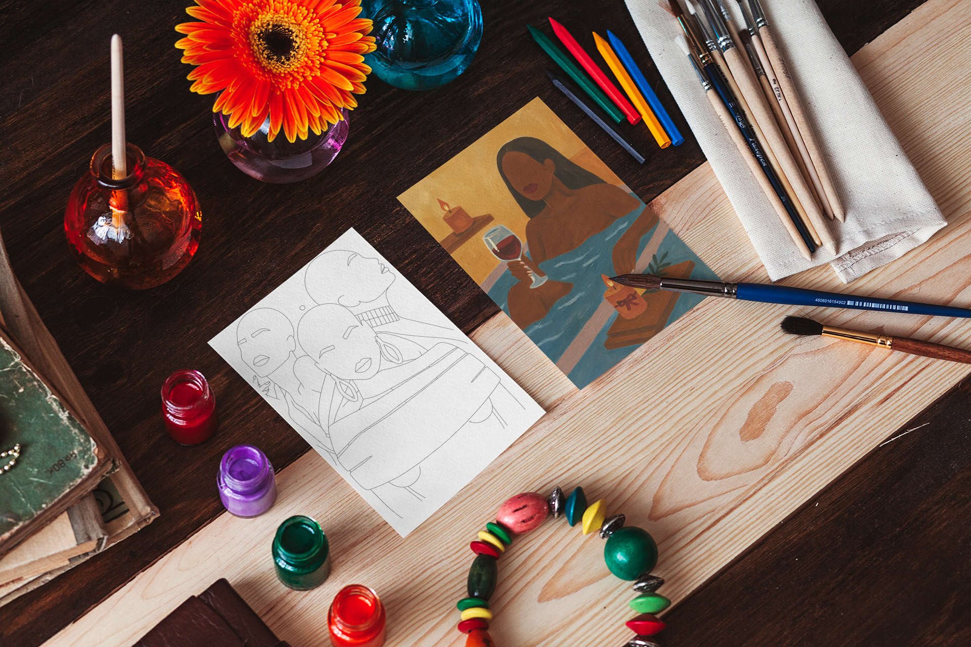 Black Koffee 20 Premium Colouring Sheets - Volume I