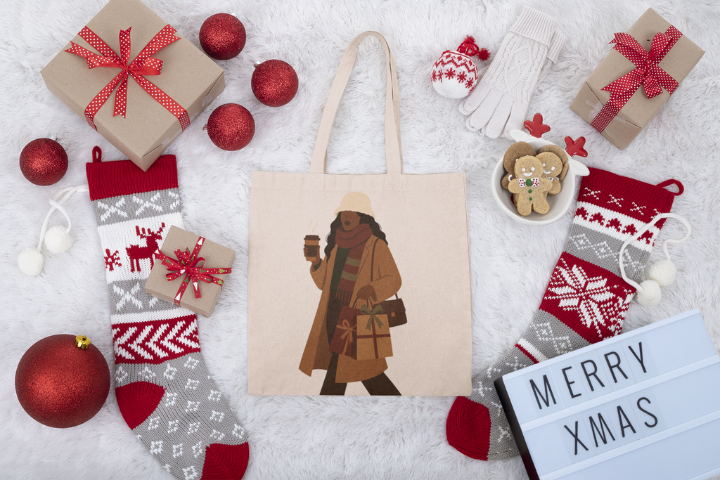 Warm Coffee Run Tote – Gift Shopping & Cocoa